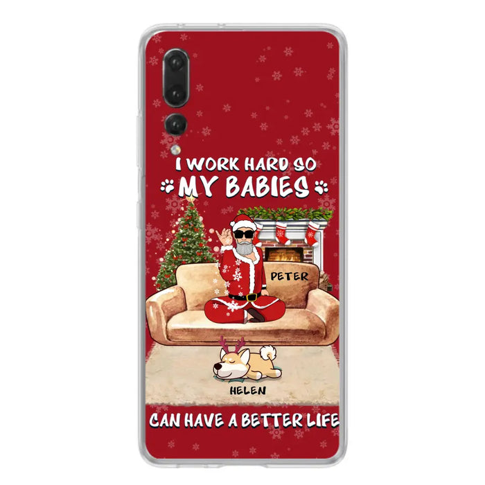 Personalized Christmas Pet Dad Phone Case - Man With Up to 4 Pets - Gift For Cat/ Dog Lover - Case For Xiaomi, Oppo And Huawei