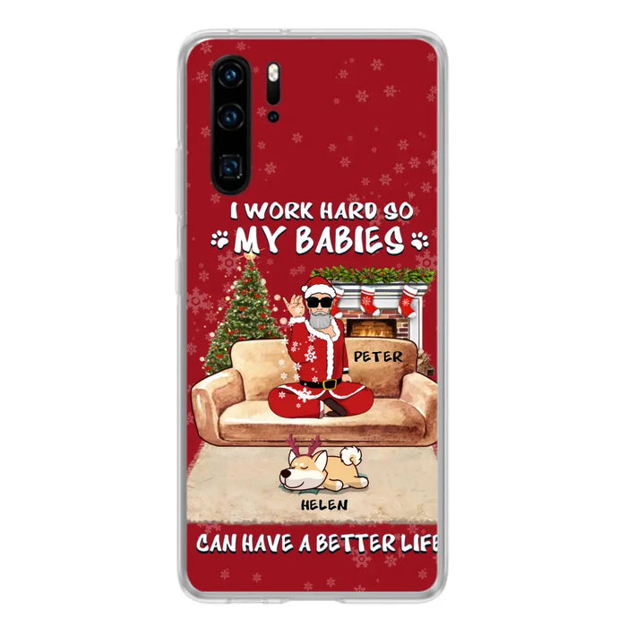 Personalized Christmas Pet Dad Phone Case - Man With Up to 4 Pets - Gift For Cat/ Dog Lover - Case For Xiaomi, Oppo And Huawei