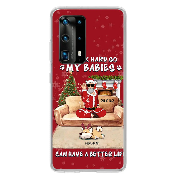 Personalized Christmas Pet Dad Phone Case - Man With Up to 4 Pets - Gift For Cat/ Dog Lover - Case For Xiaomi, Oppo And Huawei