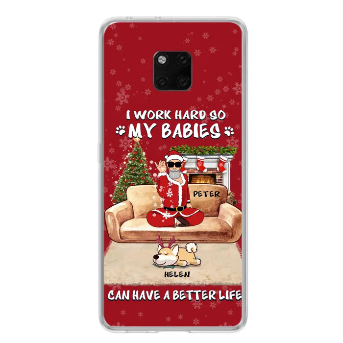 Personalized Christmas Pet Dad Phone Case - Man With Up to 4 Pets - Gift For Cat/ Dog Lover - Case For Xiaomi, Oppo And Huawei