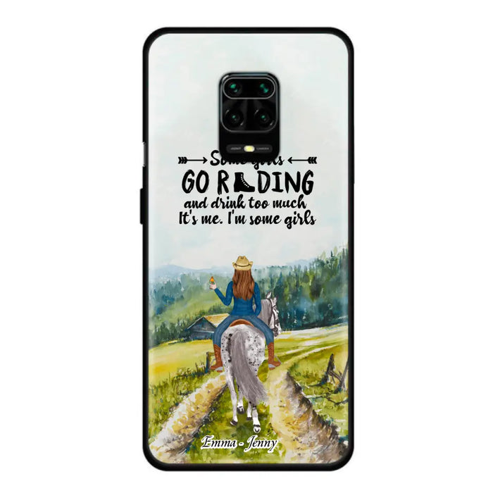 Personalized Riding Horse Phone Case - Up to 2 Girls - Best Gift For Horse Lover/Friends - Some Girls Go Riding And Drink Too Much It's Me - Case For Xiaomi, Huawei & Oppo