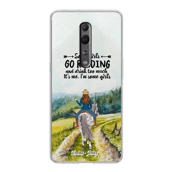 Personalized Riding Horse Phone Case - Up to 2 Girls - Best Gift For Horse Lover/Friends - Some Girls Go Riding And Drink Too Much It's Me - Case For Xiaomi, Huawei & Oppo