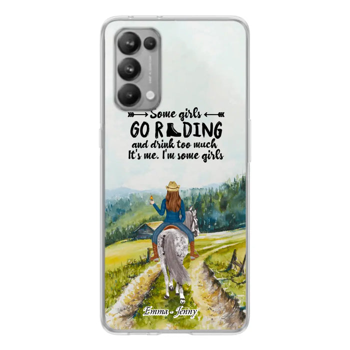 Personalized Riding Horse Phone Case - Up to 2 Girls - Best Gift For Horse Lover/Friends - Some Girls Go Riding And Drink Too Much It's Me - Case For Xiaomi, Huawei & Oppo