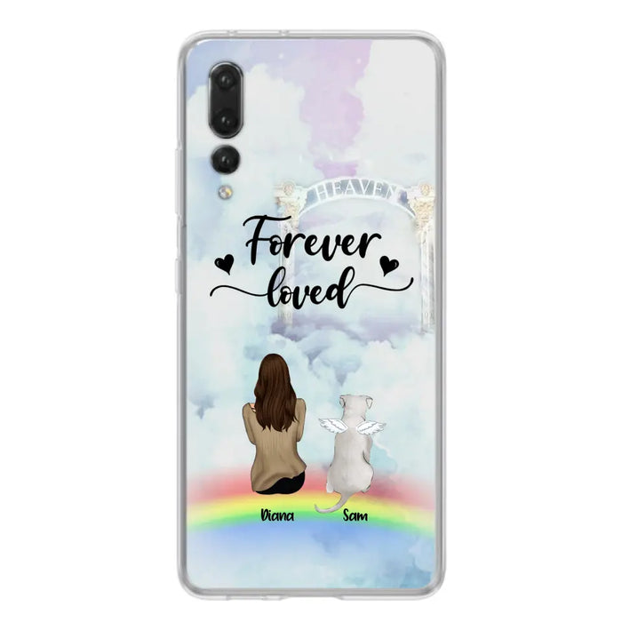 Personalized Memorial Pets Phone Case - Man/Woman With Up to 4 Pets - Memorial Gift For Dog Lovers/Cat Lovers - Forever Loved - For Xiaomi, Oppo And Huawei Phone Case - AXSIO5