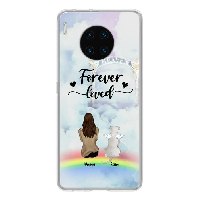 Personalized Memorial Pets Phone Case - Man/Woman With Up to 4 Pets - Memorial Gift For Dog Lovers/Cat Lovers - Forever Loved - For Xiaomi, Oppo And Huawei Phone Case - AXSIO5