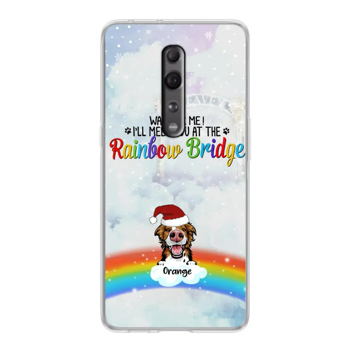 Personalized Memorial Pets At Rainbow Bridge Phone Case - Up to 5 Pets - Memorial Gift For Dog Lovers/Cat Lovers - Wait For Me! I'll Meet You At The Rainbow Bridge - For Xiaomi, Oppo And Huawei Phone Case