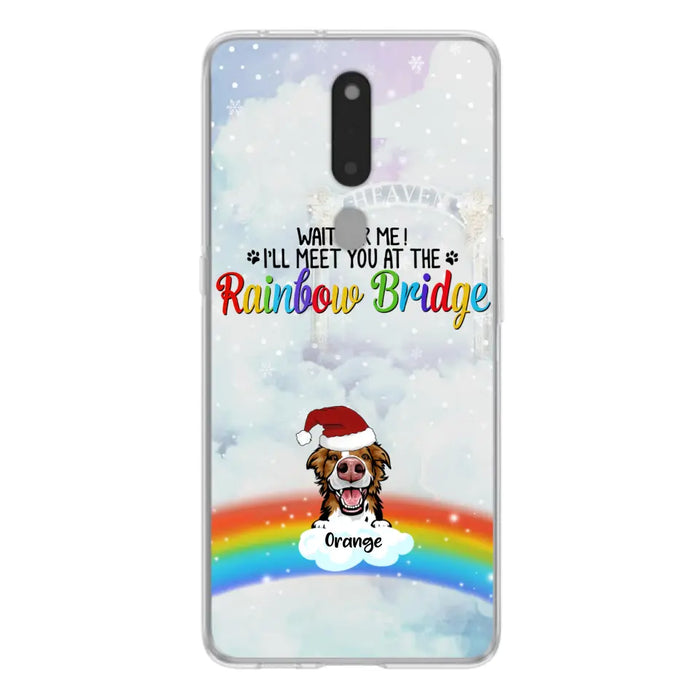 Personalized Memorial Pets At Rainbow Bridge Phone Case - Up to 5 Pets - Memorial Gift For Dog Lovers/Cat Lovers - Wait For Me! I'll Meet You At The Rainbow Bridge - For Xiaomi, Oppo And Huawei Phone Case