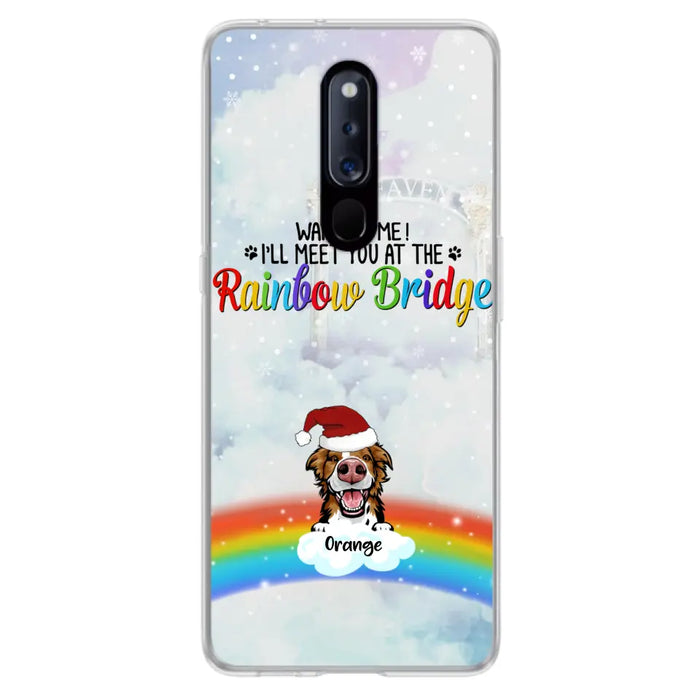 Personalized Memorial Pets At Rainbow Bridge Phone Case - Up to 5 Pets - Memorial Gift For Dog Lovers/Cat Lovers - Wait For Me! I'll Meet You At The Rainbow Bridge - For Xiaomi, Oppo And Huawei Phone Case