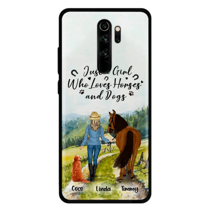 Personalized Horse And Dog Phone Case - Man/Woman/Girl/Boy With Up to 2 Horses And 4 Dogs - Gift For Horse/Dog Lover - Case For Xiaomi, Oppo And Huawei