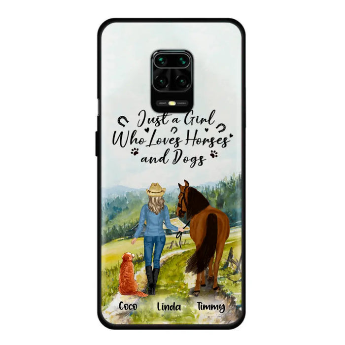 Personalized Horse And Dog Phone Case - Man/Woman/Girl/Boy With Up to 2 Horses And 4 Dogs - Gift For Horse/Dog Lover - Case For Xiaomi, Oppo And Huawei