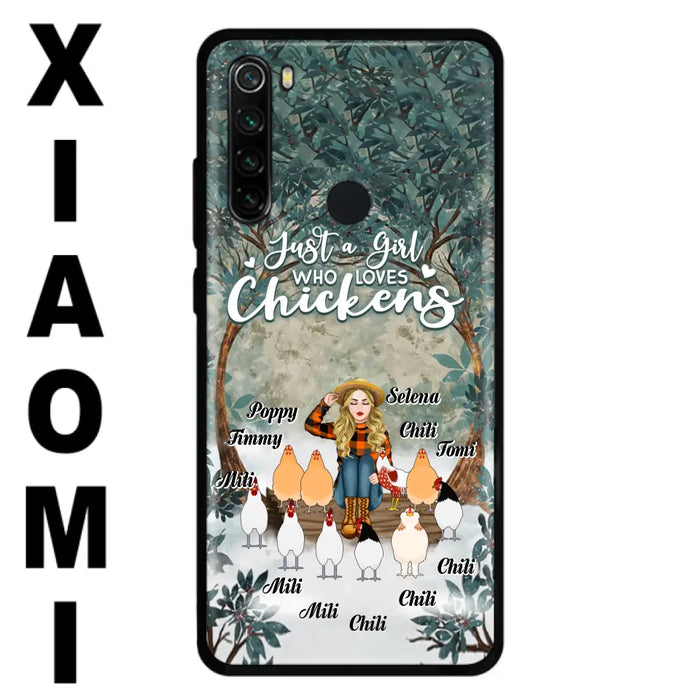 Personalized Just A Girl Who Loves Chickens Phone Case - Girl With Up to 10 Chickens - Case For Xiaomi, Oppo And Huawei
