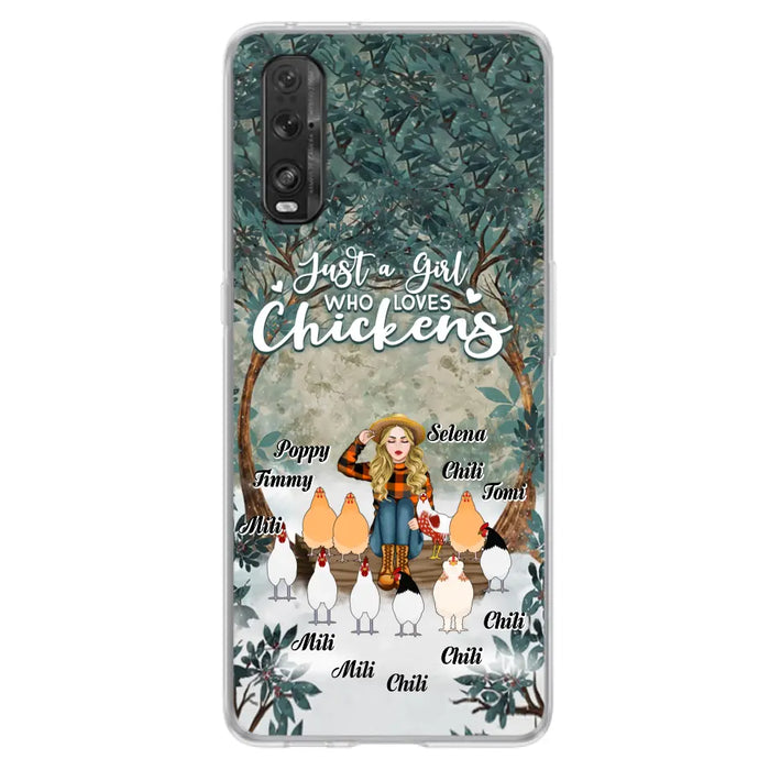 Personalized Just A Girl Who Loves Chickens Phone Case - Girl With Up to 10 Chickens - Case For Xiaomi, Oppo And Huawei