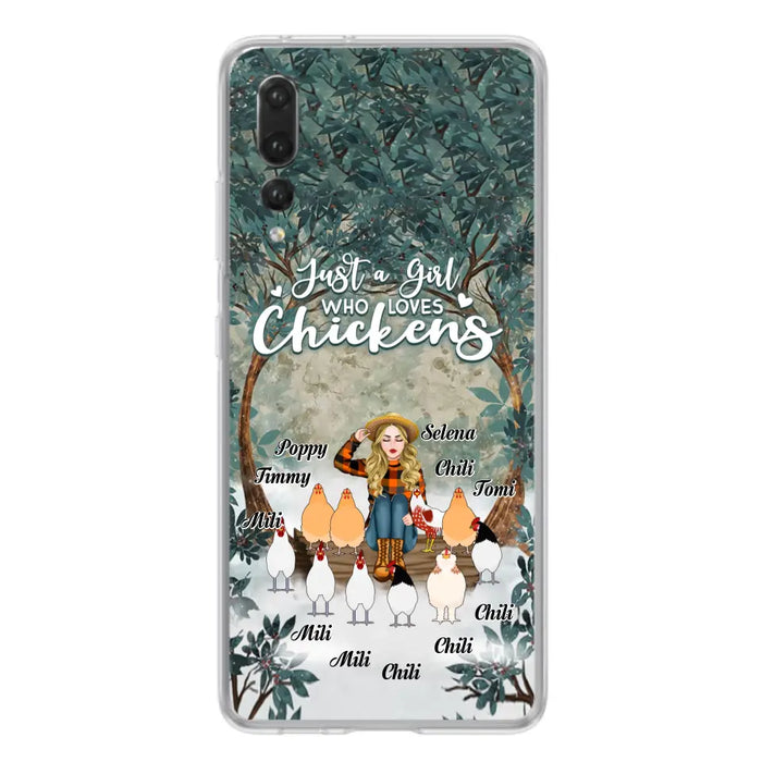 Personalized Just A Girl Who Loves Chickens Phone Case - Girl With Up to 10 Chickens - Case For Xiaomi, Oppo And Huawei