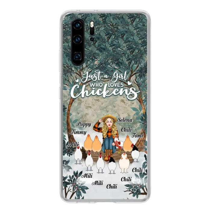 Personalized Just A Girl Who Loves Chickens Phone Case - Girl With Up to 10 Chickens - Case For Xiaomi, Oppo And Huawei