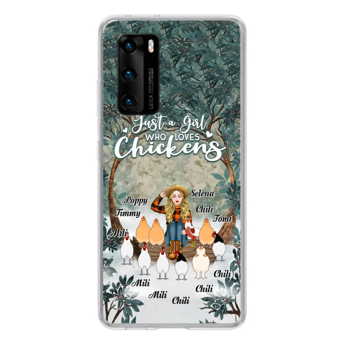 Personalized Just A Girl Who Loves Chickens Phone Case - Girl With Up to 10 Chickens - Case For Xiaomi, Oppo And Huawei