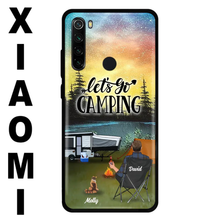 Personalized Night Camping Phone Case - Solo/Couple With Up to 6 Pets - Gift For Camping Lover - Let's Go Camping - Case For Xiaomi, Oppo And Huawei