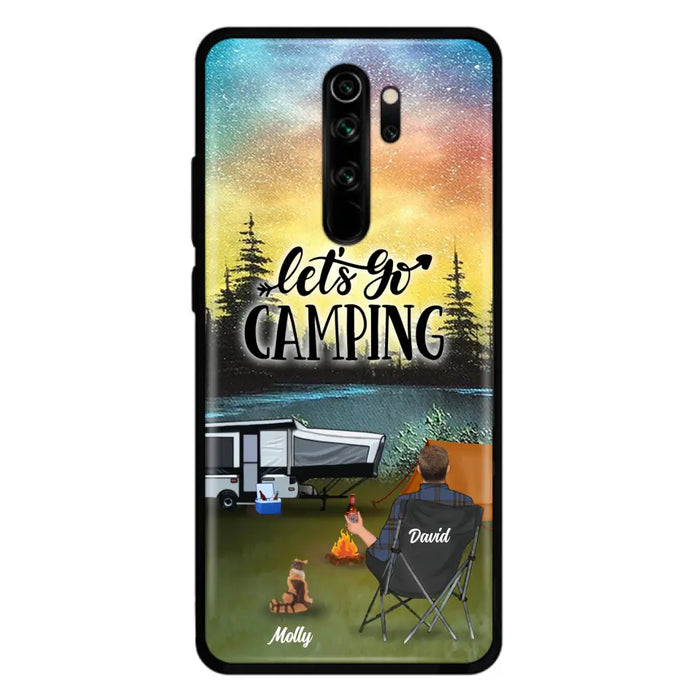 Personalized Night Camping Phone Case - Solo/Couple With Up to 6 Pets - Gift For Camping Lover - Let's Go Camping - Case For Xiaomi, Oppo And Huawei