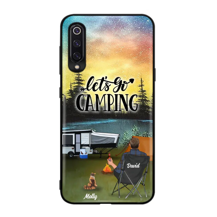 Personalized Night Camping Phone Case - Solo/Couple With Up to 6 Pets - Gift For Camping Lover - Let's Go Camping - Case For Xiaomi, Oppo And Huawei
