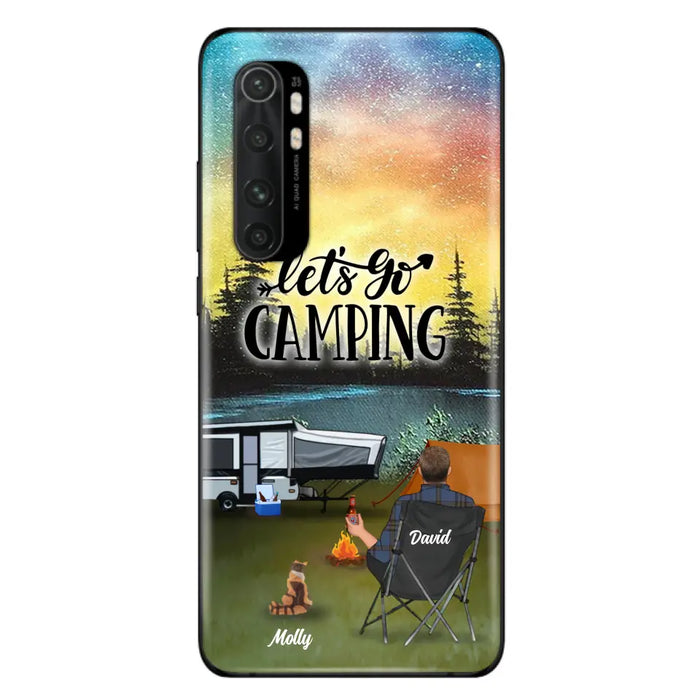 Personalized Night Camping Phone Case - Solo/Couple With Up to 6 Pets - Gift For Camping Lover - Let's Go Camping - Case For Xiaomi, Oppo And Huawei