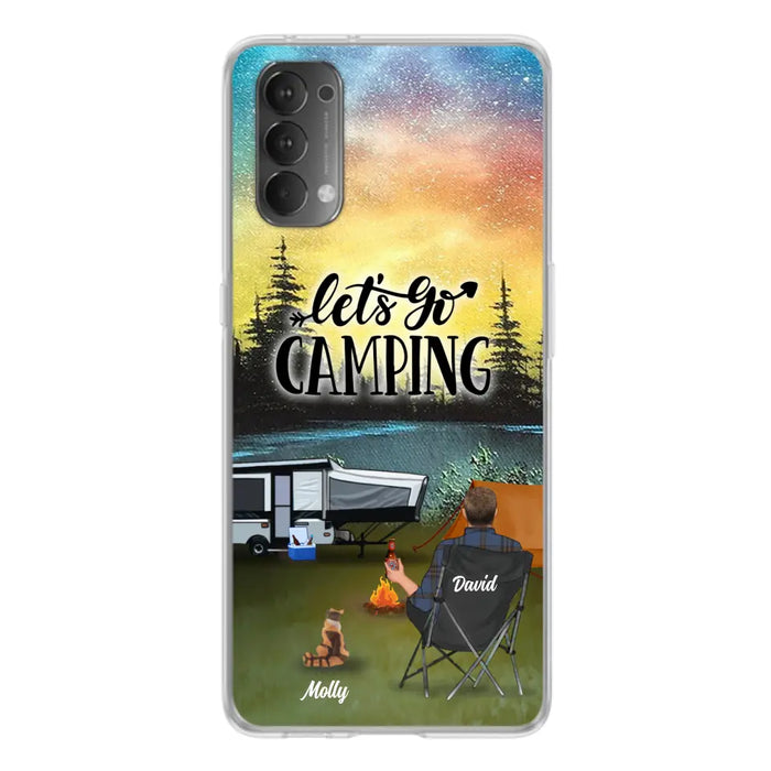 Personalized Night Camping Phone Case - Solo/Couple With Up to 6 Pets - Gift For Camping Lover - Let's Go Camping - Case For Xiaomi, Oppo And Huawei