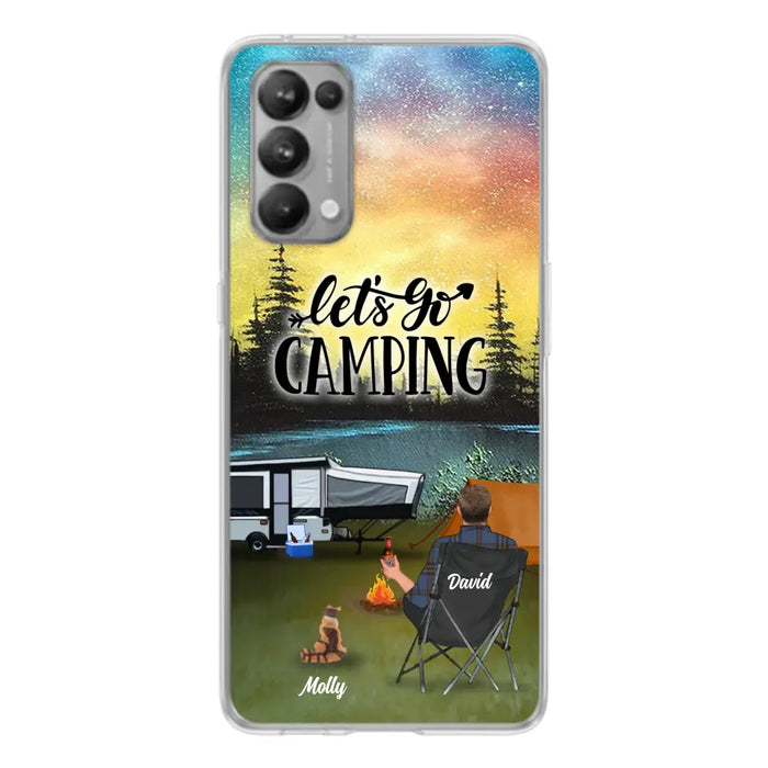 Personalized Night Camping Phone Case - Solo/Couple With Up to 6 Pets - Gift For Camping Lover - Let's Go Camping - Case For Xiaomi, Oppo And Huawei