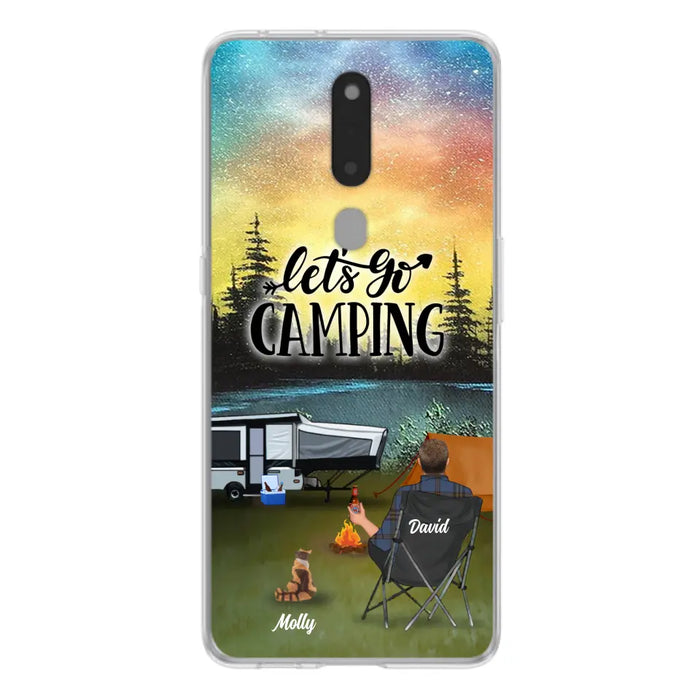 Personalized Night Camping Phone Case - Solo/Couple With Up to 6 Pets - Gift For Camping Lover - Let's Go Camping - Case For Xiaomi, Oppo And Huawei