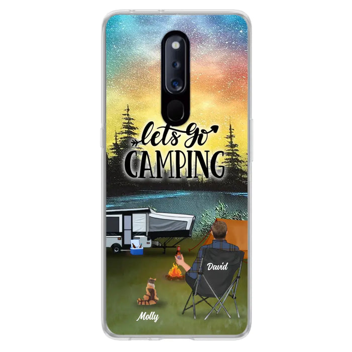 Personalized Night Camping Phone Case - Solo/Couple With Up to 6 Pets - Gift For Camping Lover - Let's Go Camping - Case For Xiaomi, Oppo And Huawei