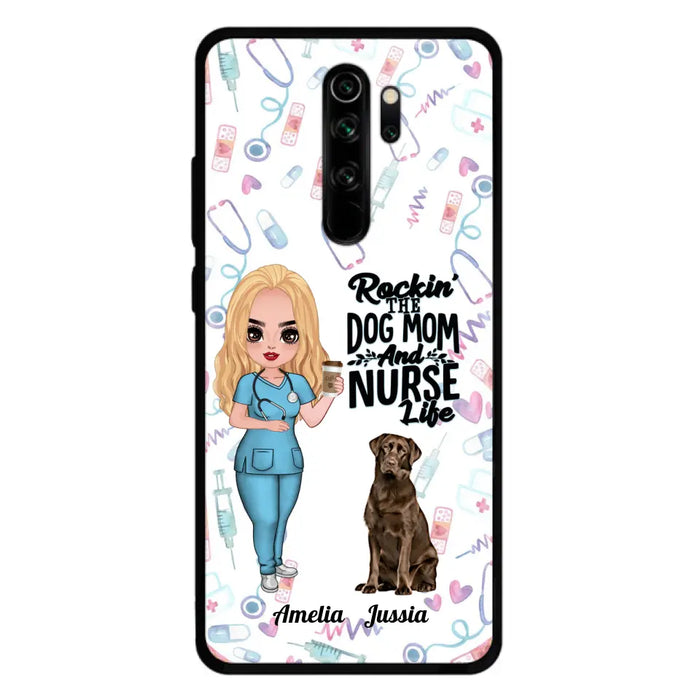 Personalized Nurse Dog Mom Phone Case - Up to 5 Dogs - Gift Idea For Dog Lover - Rockin' The Dog Mom And Nurse Life - Case For Xiaomi, Oppo And Huawei