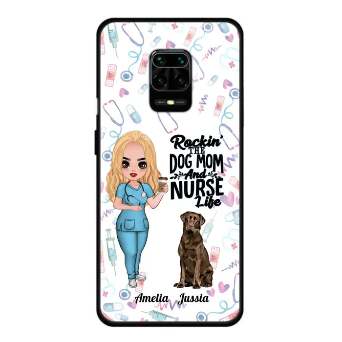 Personalized Nurse Dog Mom Phone Case - Up to 5 Dogs - Gift Idea For Dog Lover - Rockin' The Dog Mom And Nurse Life - Case For Xiaomi, Oppo And Huawei