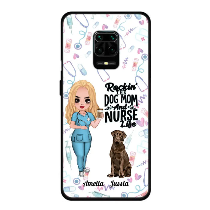 Personalized Nurse Dog Mom Phone Case - Up to 5 Dogs - Gift Idea For Dog Lover - Rockin' The Dog Mom And Nurse Life - Case For Xiaomi, Oppo And Huawei