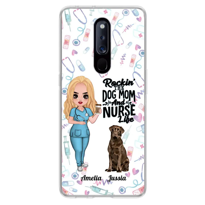 Personalized Nurse Dog Mom Phone Case - Up to 5 Dogs - Gift Idea For Dog Lover - Rockin' The Dog Mom And Nurse Life - Case For Xiaomi, Oppo And Huawei