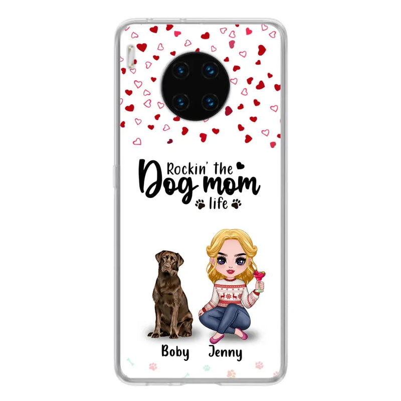 Personalized Dog Mom Front Phone Case - Up to 5 Dogs - Gift Idea For Dog Lover - Rockin' The Dog Mom Life - Case For Xiaomi, Oppo And Huawei