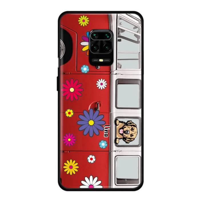 Personalized Campervan Hippie And Pet Phone Case - Up to 3 Pets - Gift Idea For Dog/Cat Lover - Case For Xiaomi, Oppo And Huawei