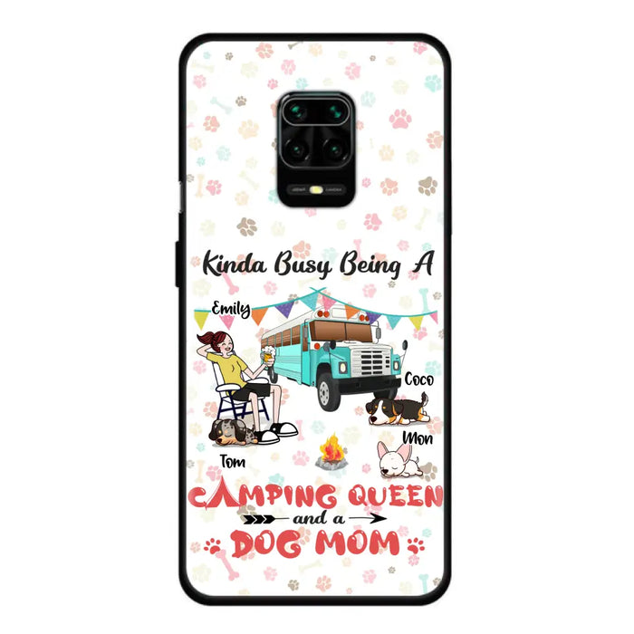 Personalized Camping Queen Phone Case - Up to 3 Dogs - Gift Idea For Dog Lovers - Kinda Busy Being A Camping Queen And A Dog Mom - Case For Xiaomi/Huawei/Oppo