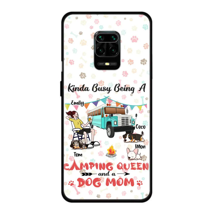 Personalized Camping Queen Phone Case - Up to 3 Dogs - Gift Idea For Dog Lovers - Kinda Busy Being A Camping Queen And A Dog Mom - Case For Xiaomi/Huawei/Oppo
