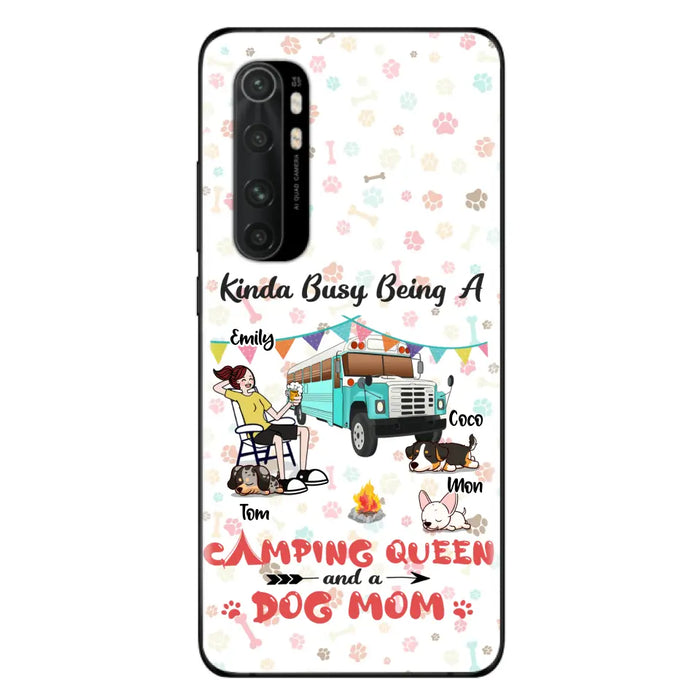 Personalized Camping Queen Phone Case - Up to 3 Dogs - Gift Idea For Dog Lovers - Kinda Busy Being A Camping Queen And A Dog Mom - Case For Xiaomi/Huawei/Oppo