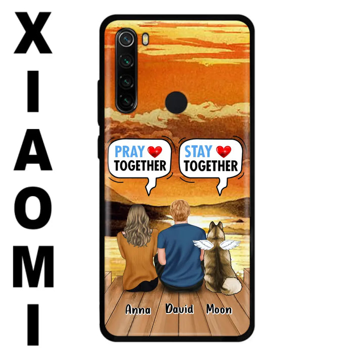 Personalized Couple With Pet Phone Case - Couple With Up to 2 Pets - Gift Idea For Dog/Cat Lover - Pray Together Stay Together - Case For Xiaomi, Oppo And Huawei