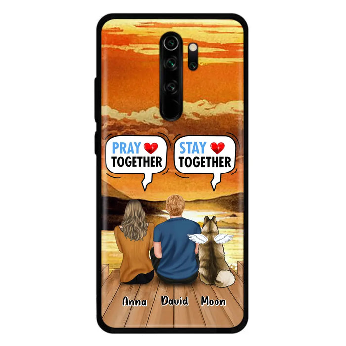 Personalized Couple With Pet Phone Case - Couple With Up to 2 Pets - Gift Idea For Dog/Cat Lover - Pray Together Stay Together - Case For Xiaomi, Oppo And Huawei