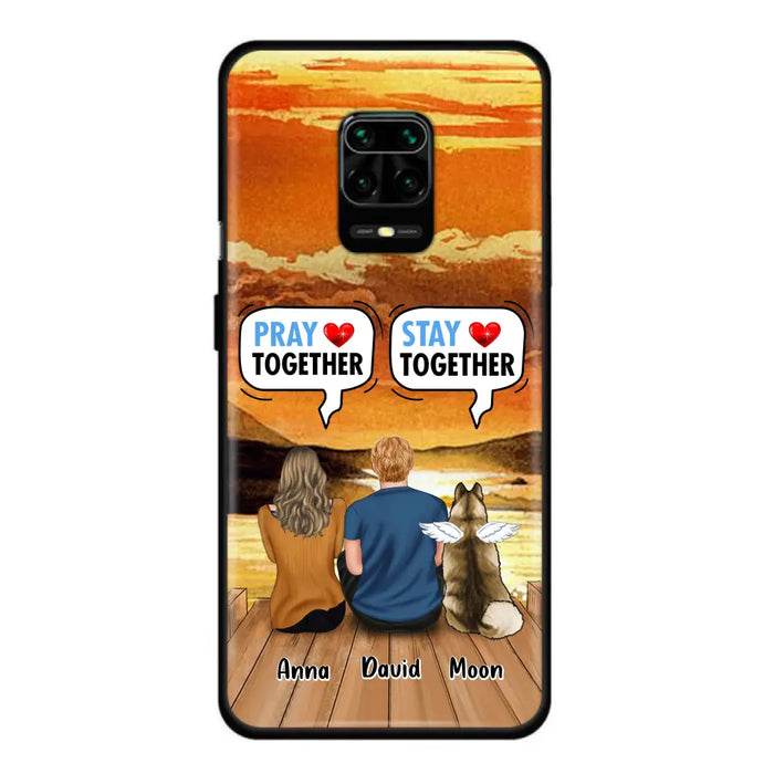 Personalized Couple With Pet Phone Case - Couple With Up to 2 Pets - Gift Idea For Dog/Cat Lover - Pray Together Stay Together - Case For Xiaomi, Oppo And Huawei