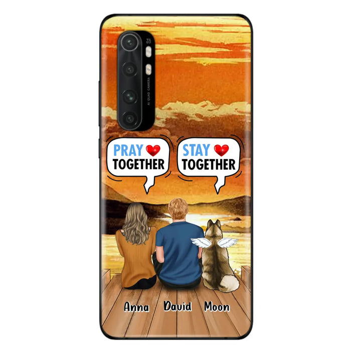 Personalized Couple With Pet Phone Case - Couple With Up to 2 Pets - Gift Idea For Dog/Cat Lover - Pray Together Stay Together - Case For Xiaomi, Oppo And Huawei