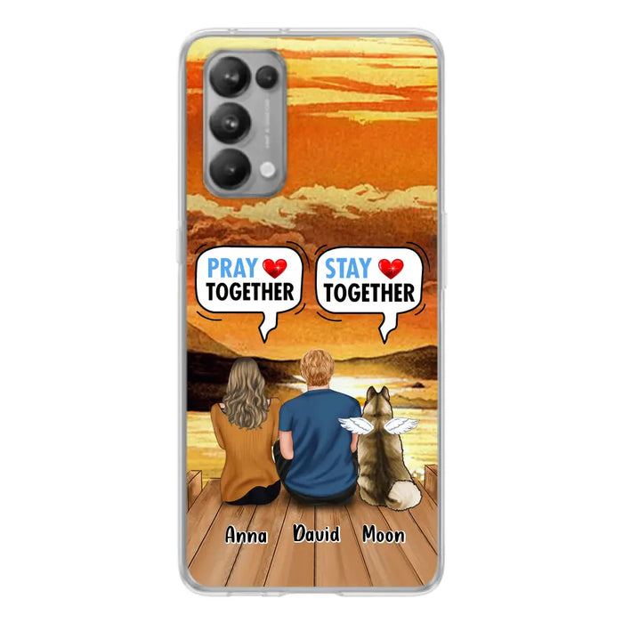 Personalized Couple With Pet Phone Case - Couple With Up to 2 Pets - Gift Idea For Dog/Cat Lover - Pray Together Stay Together - Case For Xiaomi, Oppo And Huawei