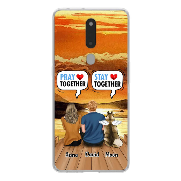 Personalized Couple With Pet Phone Case - Couple With Up to 2 Pets - Gift Idea For Dog/Cat Lover - Pray Together Stay Together - Case For Xiaomi, Oppo And Huawei