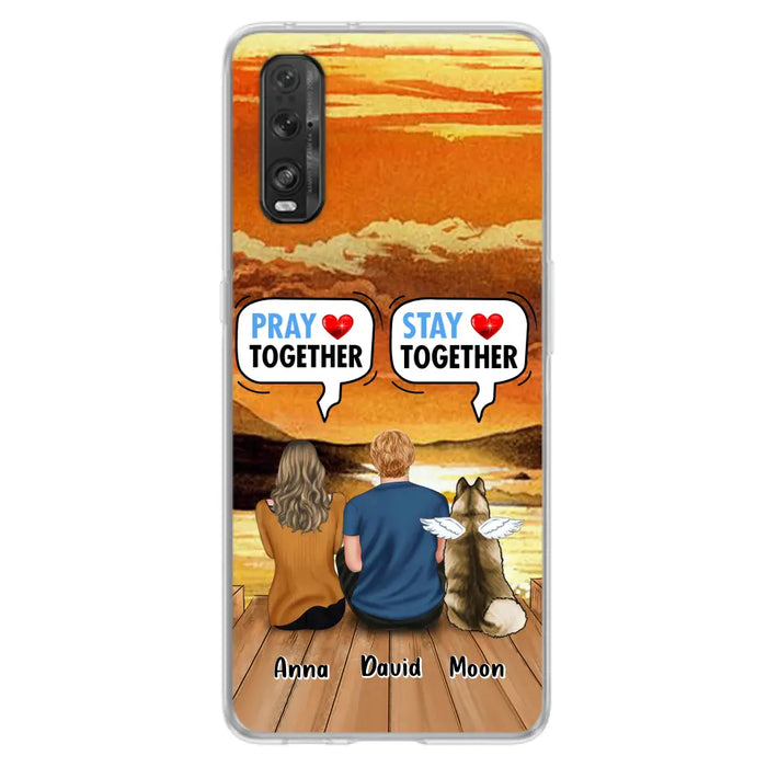 Personalized Couple With Pet Phone Case - Couple With Up to 2 Pets - Gift Idea For Dog/Cat Lover - Pray Together Stay Together - Case For Xiaomi, Oppo And Huawei