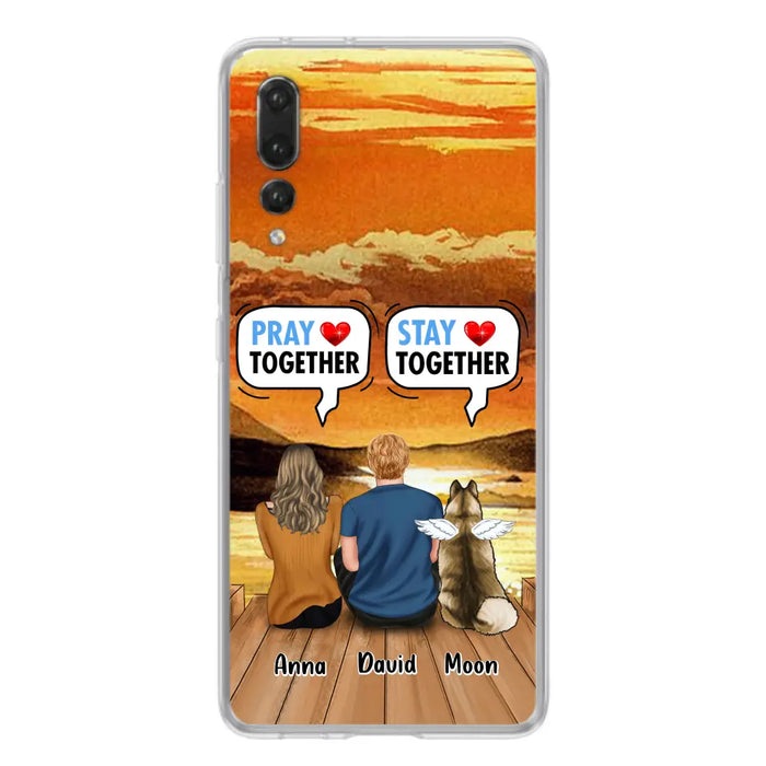 Personalized Couple With Pet Phone Case - Couple With Up to 2 Pets - Gift Idea For Dog/Cat Lover - Pray Together Stay Together - Case For Xiaomi, Oppo And Huawei