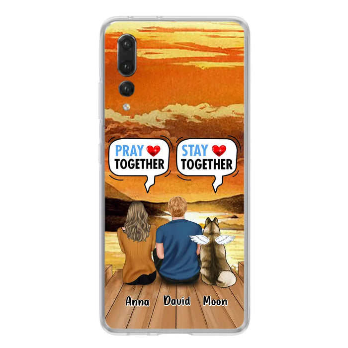 Personalized Couple With Pet Phone Case - Couple With Up to 2 Pets - Gift Idea For Dog/Cat Lover - Pray Together Stay Together - Case For Xiaomi, Oppo And Huawei