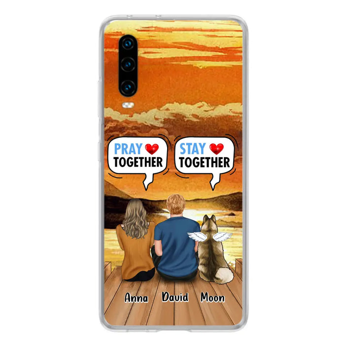 Personalized Couple With Pet Phone Case - Couple With Up to 2 Pets - Gift Idea For Dog/Cat Lover - Pray Together Stay Together - Case For Xiaomi, Oppo And Huawei