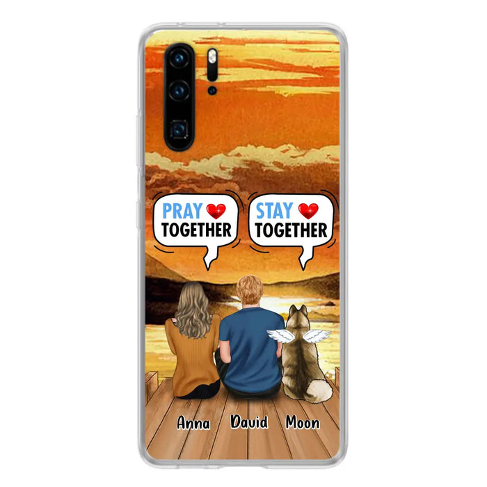 Personalized Couple With Pet Phone Case - Couple With Up to 2 Pets - Gift Idea For Dog/Cat Lover - Pray Together Stay Together - Case For Xiaomi, Oppo And Huawei