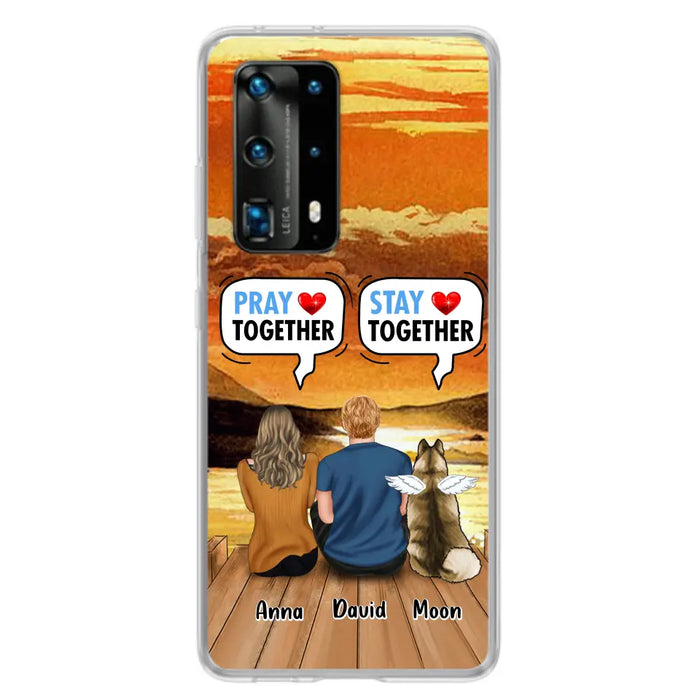 Personalized Couple With Pet Phone Case - Couple With Up to 2 Pets - Gift Idea For Dog/Cat Lover - Pray Together Stay Together - Case For Xiaomi, Oppo And Huawei