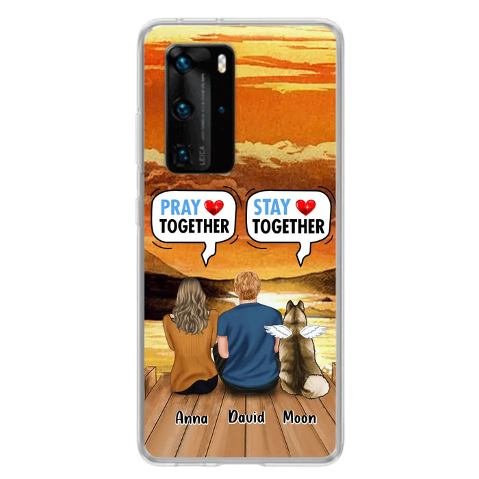 Personalized Couple With Pet Phone Case - Couple With Up to 2 Pets - Gift Idea For Dog/Cat Lover - Pray Together Stay Together - Case For Xiaomi, Oppo And Huawei