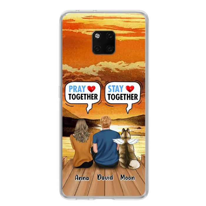 Personalized Couple With Pet Phone Case - Couple With Up to 2 Pets - Gift Idea For Dog/Cat Lover - Pray Together Stay Together - Case For Xiaomi, Oppo And Huawei